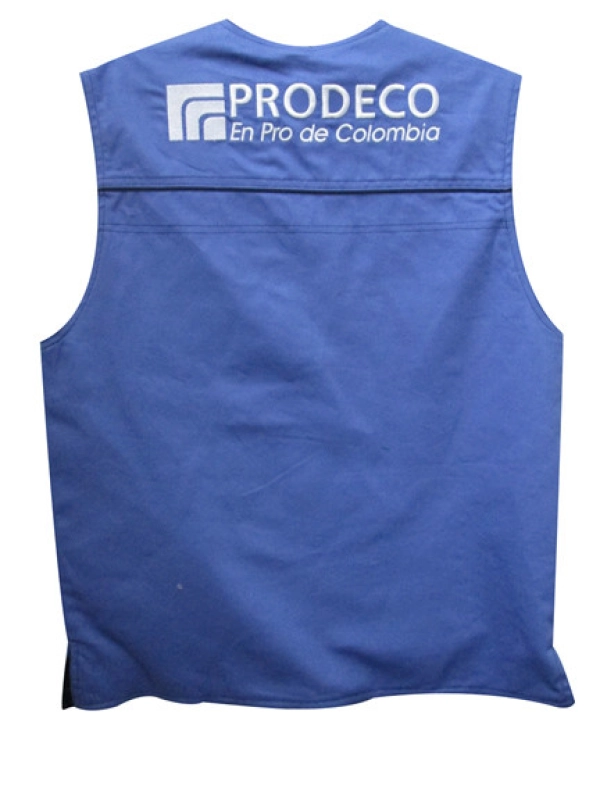 Chaleco Portugal en Drill, con 3 bolsillos, con forro interno en malla