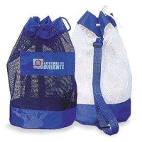 Tula Lusitania, en poliester con malla, reata de colgar, 42 x 33 cmts