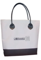 Bolso Jerusalem, en lona, 48 x 38 x 13 cmts