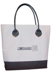 Bolso Jerusalem, en lona, 48 x 38 x 13 cmts