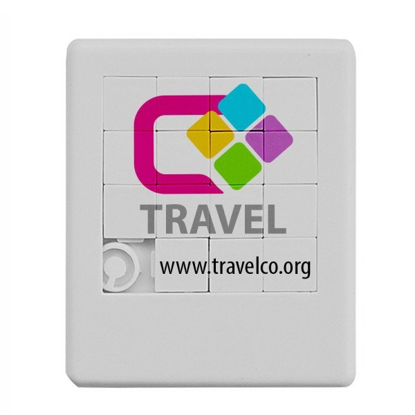 Rompecabezas en plastico ABS, de 9 x 7.5 x 0.5 cmts.