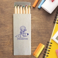 Set de Colores x 6, en cartón reciclable, 9.2 x 4.5 cmts