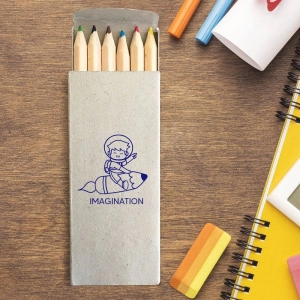 Set de Colores x 6, en cartón reciclable, 9.2 x 4.5 cmts