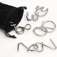 Set Motriz Antistress, 4 rompecabezas individuales en bolsa terciopelo, 8.5 x 6 cm