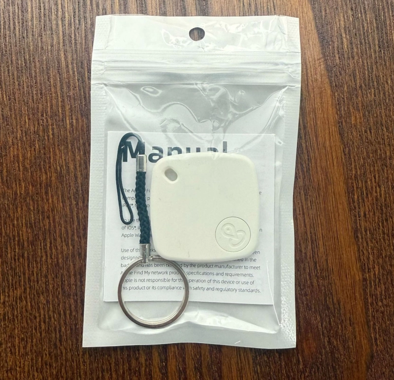 Llavero Sualio Tag, imitacion Airtag, de 38 x 38 x 7 mm, en caja de carton